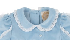 Mary Baker Bubble (Velveteen) Barrington Blue with Worth Ave White