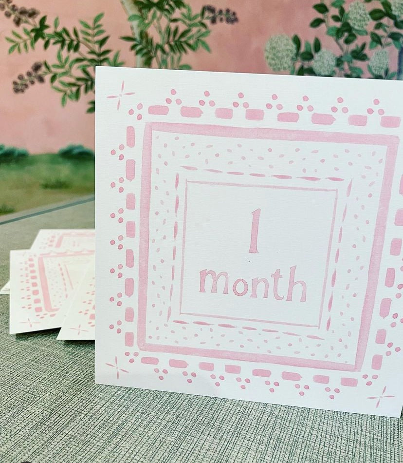 Pink Milestone Cards