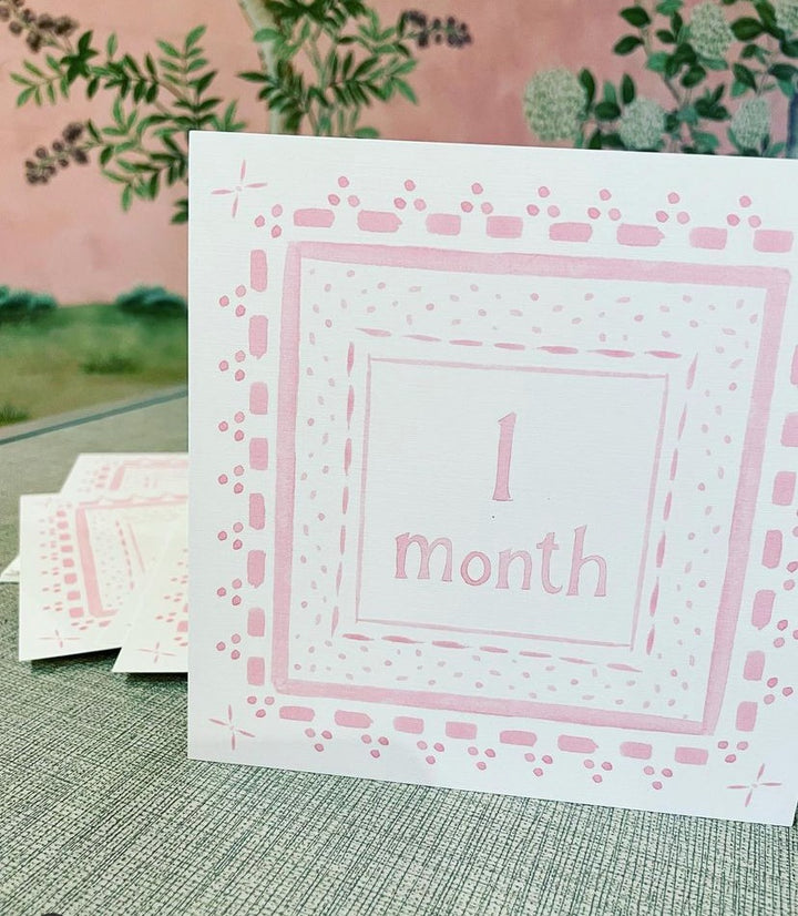 Pink Milestone Cards