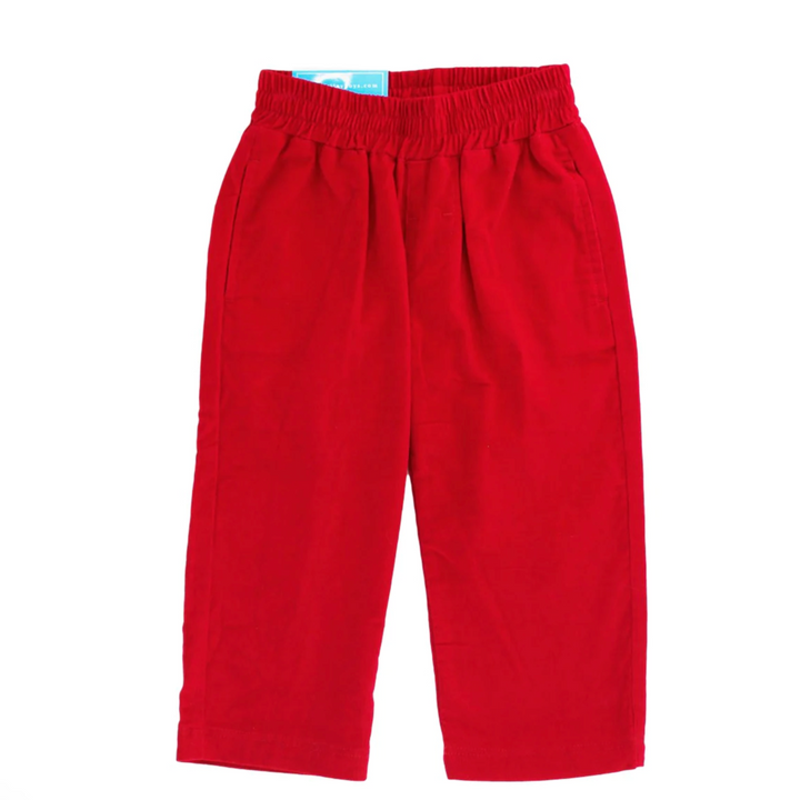 Charlie Pull On Pant - Red Corduroy