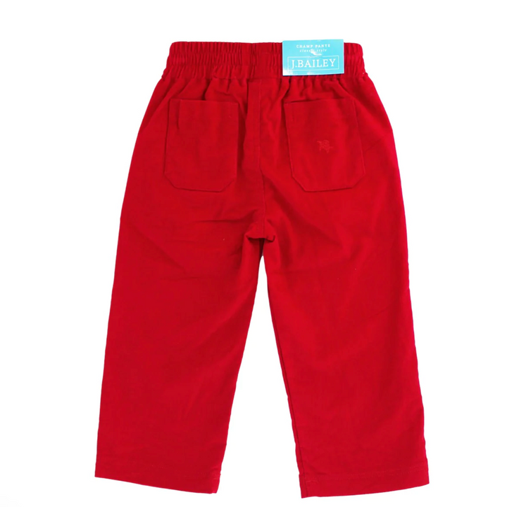 Charlie Pull On Pant - Red Corduroy
