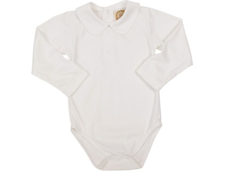 Peter Pan Collar Shirt &amp; Onesie (Long Sleeve Pima) Worth Avenue White