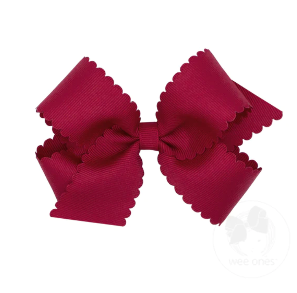 Medium Grosgrain Bow W/Scalloped Edge