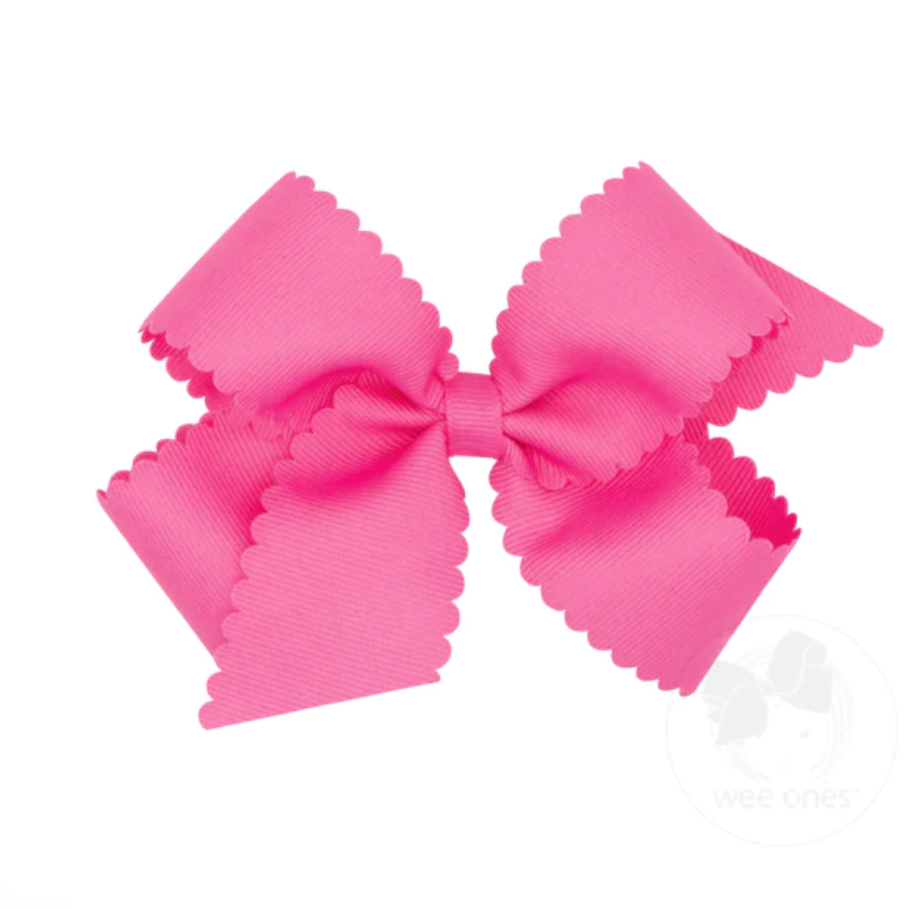 Medium Grosgrain Bow W/Scalloped Edge