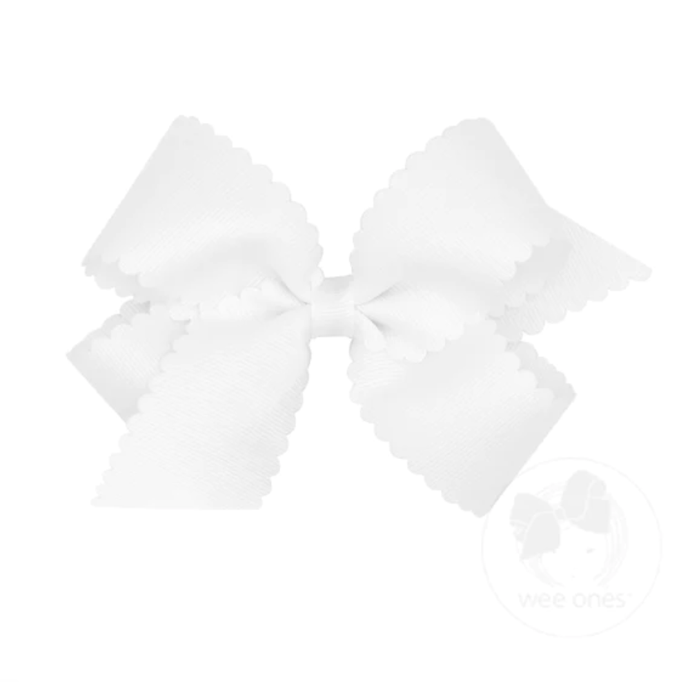 Medium Grosgrain Bow W/Scalloped Edge
