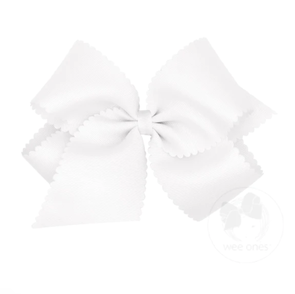 King Grosgrain Bow w/ Scallop Edge
