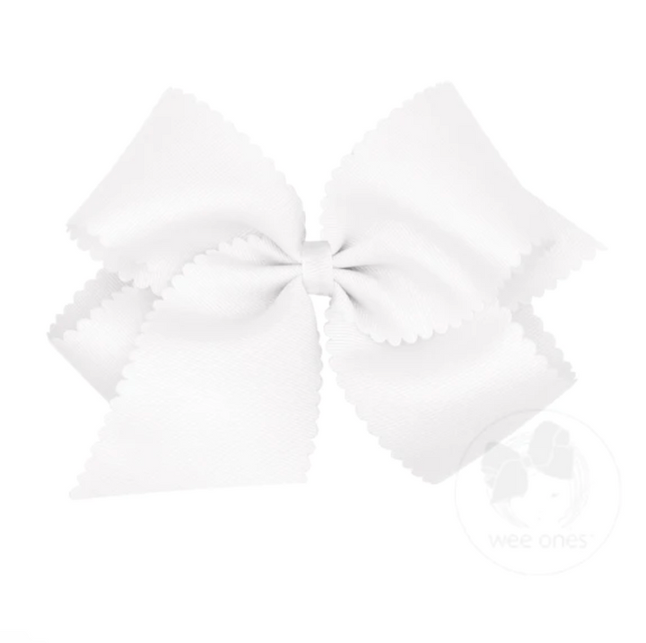 King Grosgrain Bow w/ Scallop Edge