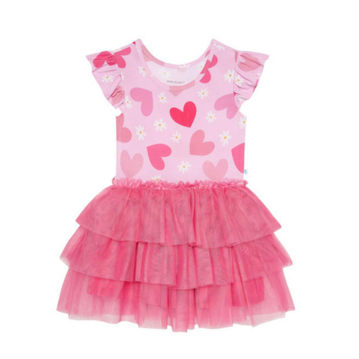 Daisy Love - Ruffled Capped Sleeve Tulle Dress