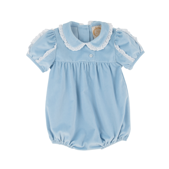 Mary Baker Bubble (Velveteen) Barrington Blue with Worth Ave White
