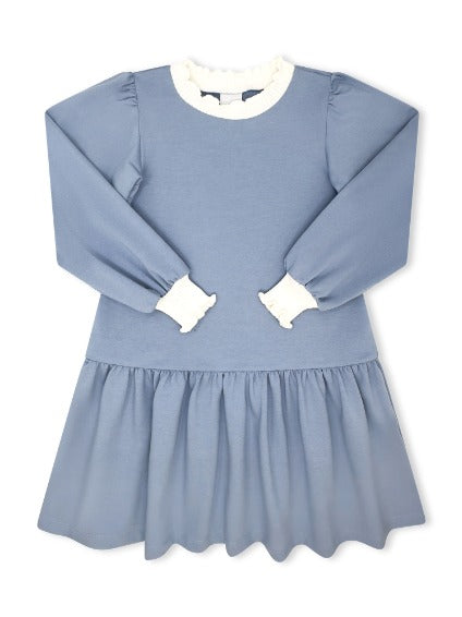Dorothy Dropwaist - Lake Blue Knit, Cream