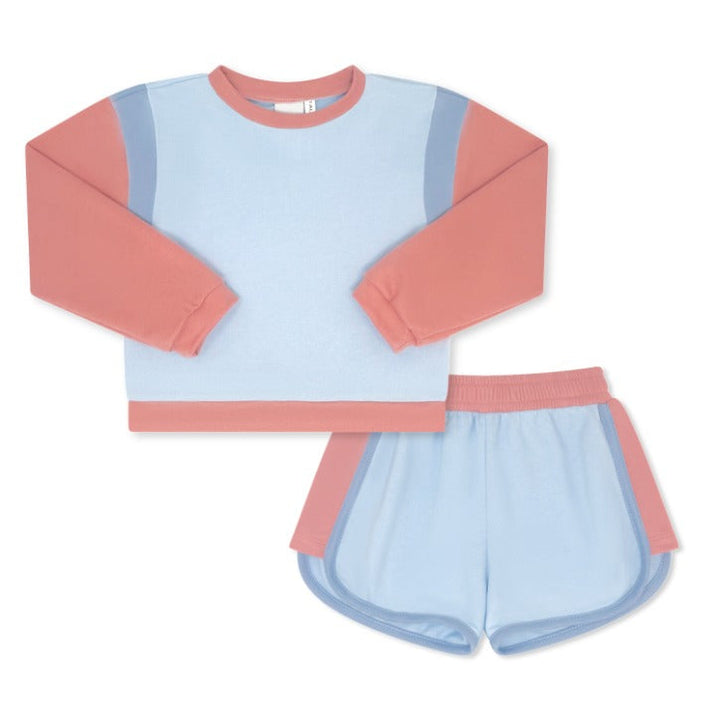 Ellie Everyday Set Long Sleeve - Lake Blue, Pembroke Pink