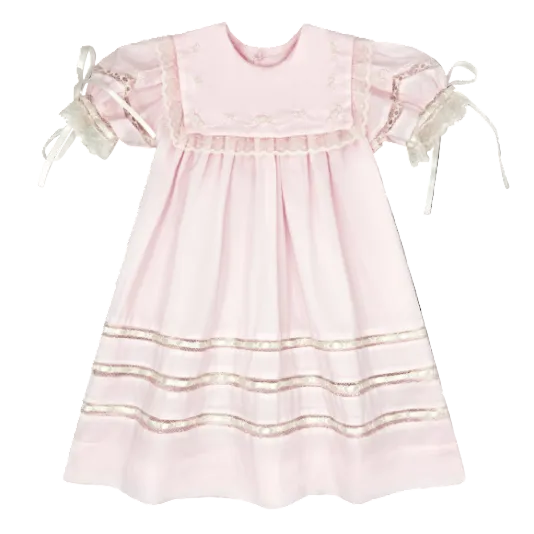 Elle A. Dress - Blessings Pink with Ecru