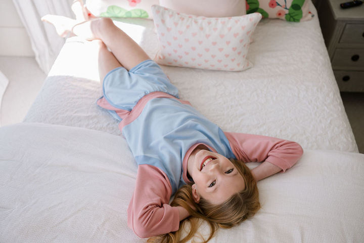 Ellie Everyday Set Long Sleeve - Lake Blue, Pembroke Pink