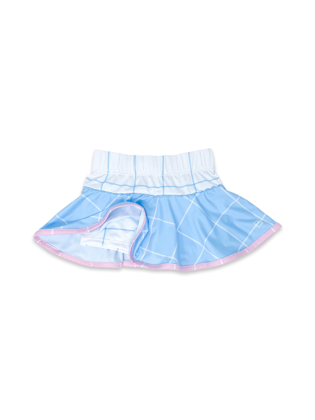 Quinn Skort - Cotton Candy Blue Windowpane