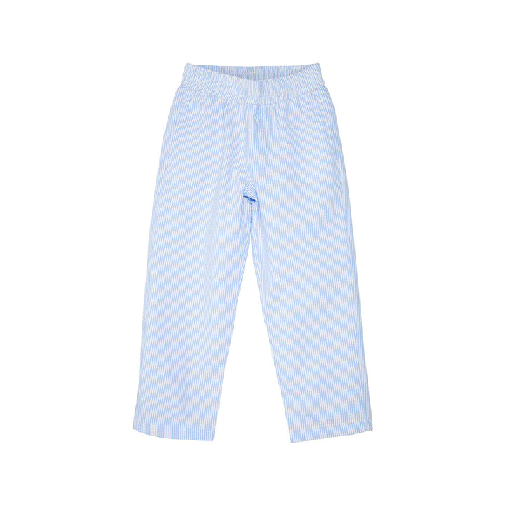 Sheffield Pants - Breakers Blue Seersucker with Breakers Blue Stork