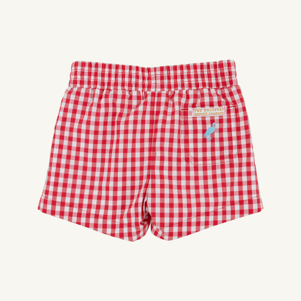 Sheffield Shorts Richmond Red Gingham with Belhaven Blue Stork