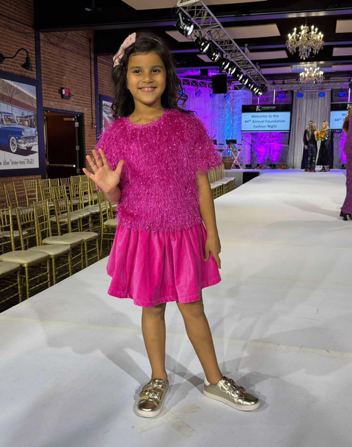 Sofie Pink Velvet Skirt