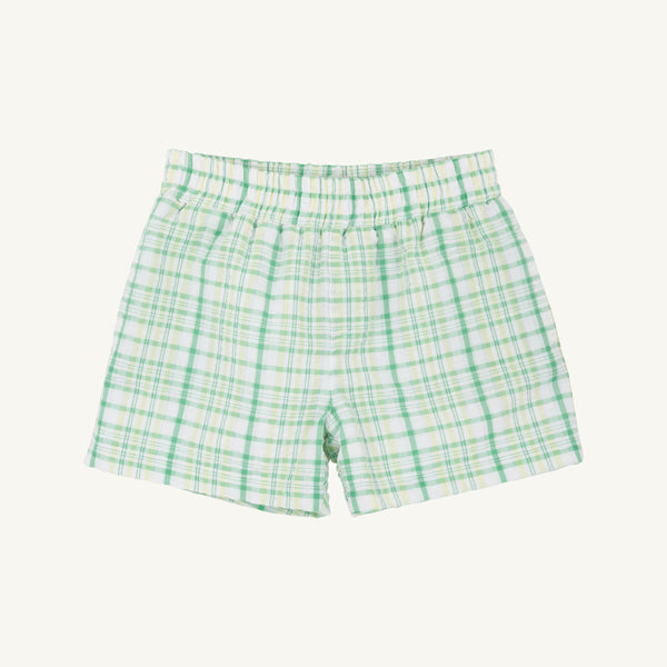 Sheffield Shorts Gibson Island Green &amp; Lake Worth Yellow Sewanee Seersucker with Gibson Island Green Stork