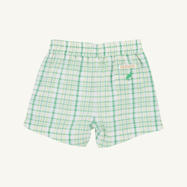 Sheffield Shorts Gibson Island Green &amp; Lake Worth Yellow Sewanee Seersucker with Gibson Island Green Stork
