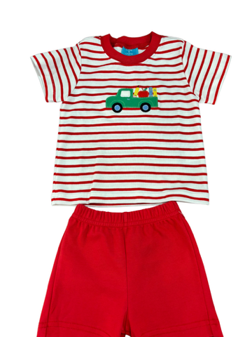 Boys Red Knit Shorts