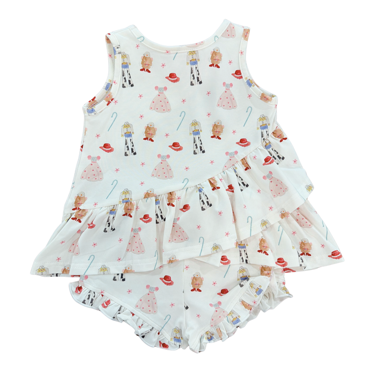 Rosie Ruffle Back Top with Sadie Claire Shorts- Sweetheart Corral