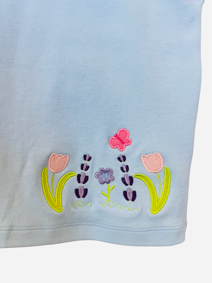 Girl Flutter Sleeve M/C Flowers W/Butterfly Top
