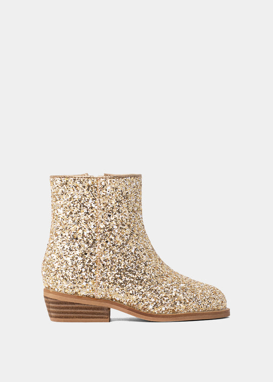 Vanilla Mini Boots Gold Sparkle
