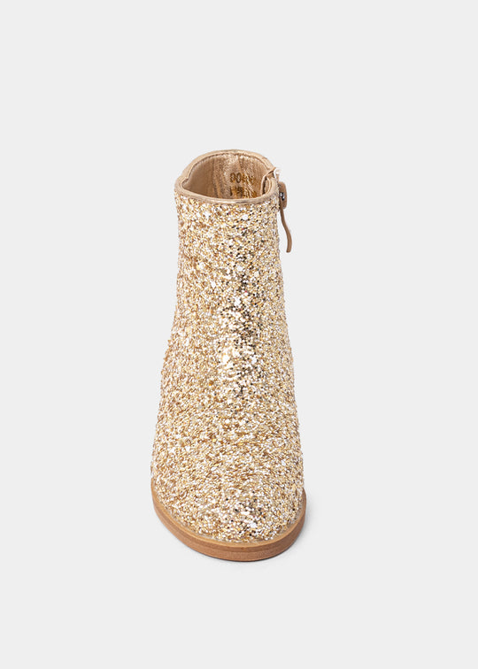 Vanilla Mini Boots Gold Sparkle