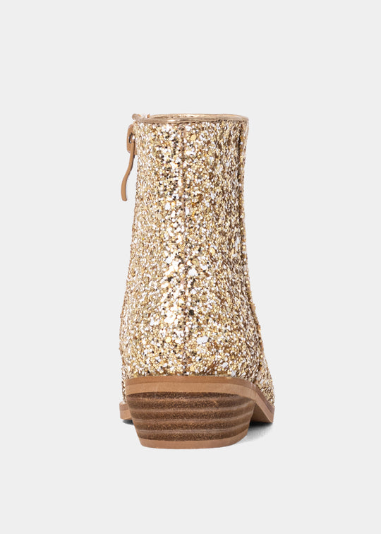 Vanilla Mini Boots Gold Sparkle