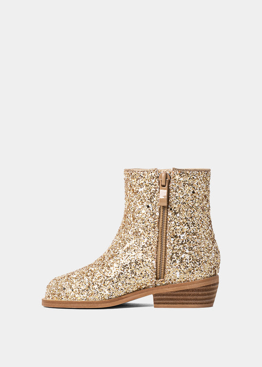Vanilla Mini Boots Gold Sparkle