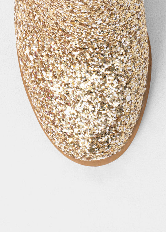 Vanilla Mini Boots Gold Sparkle