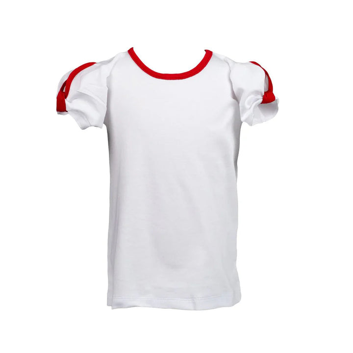 Twist Shirt White with Red