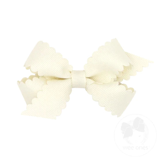 Mini Grosgrain Scalloped Edge Bow (multiple colors available)