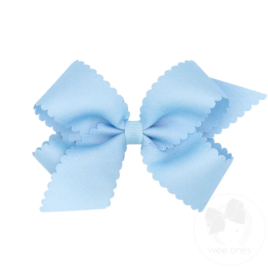 Medium Grosgrain Bow W/Scalloped Edge