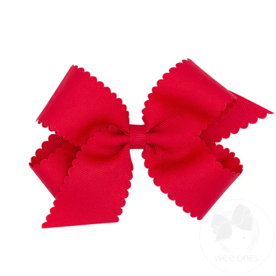 Medium Grosgrain Bow W/Scalloped Edge