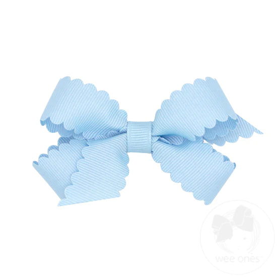 Mini Grosgrain Scalloped Edge Bow (multiple colors available)
