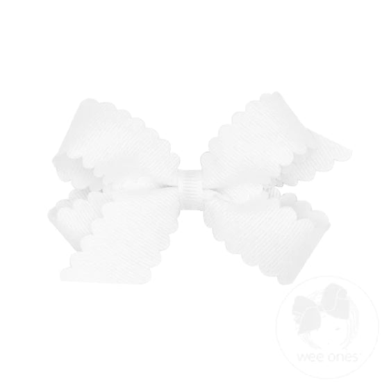 Mini Grosgrain Scalloped Edge Bow (multiple colors available)