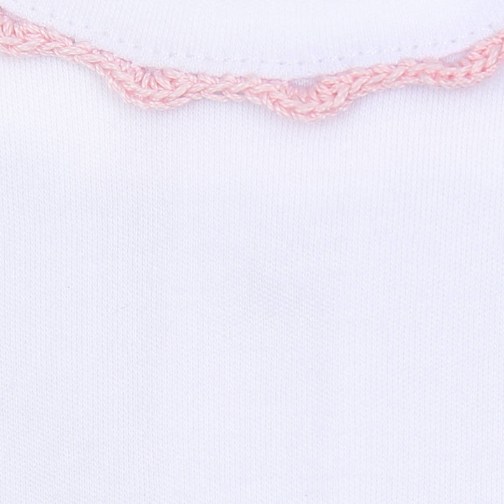 Baby Joy Sleeveless Diaper Cover Set with Pink Crochet Trim