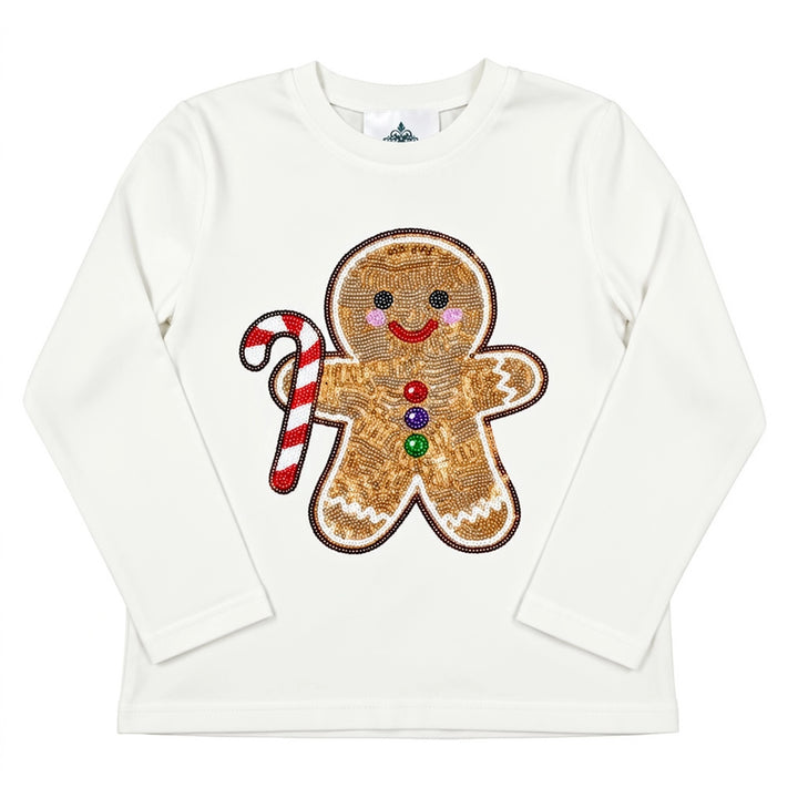 Gingerbread Kisses Sequin Long-Sleeve Shirt