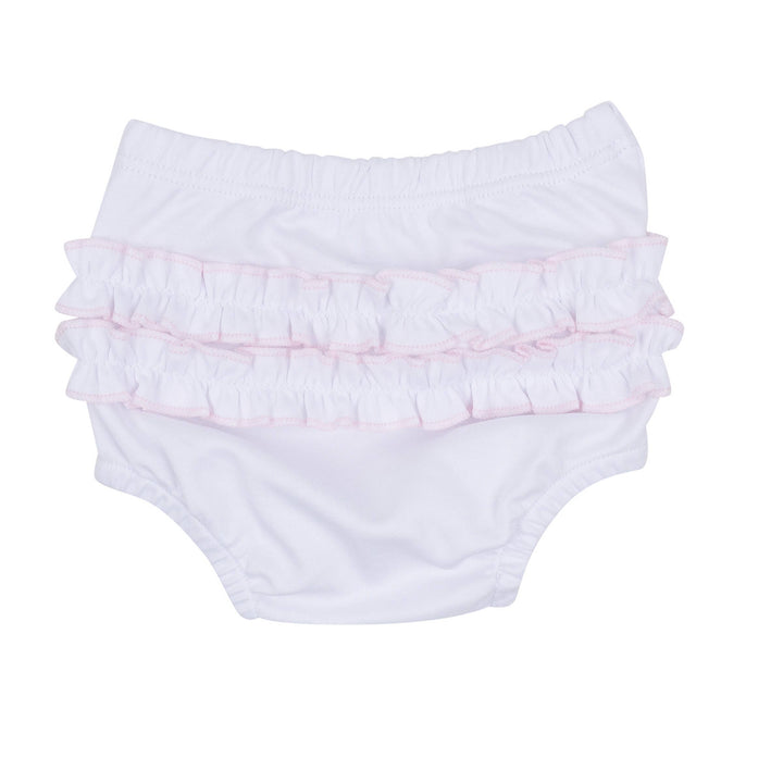 Solid Essentials Ruffle Diaper Cover Set - White Pink