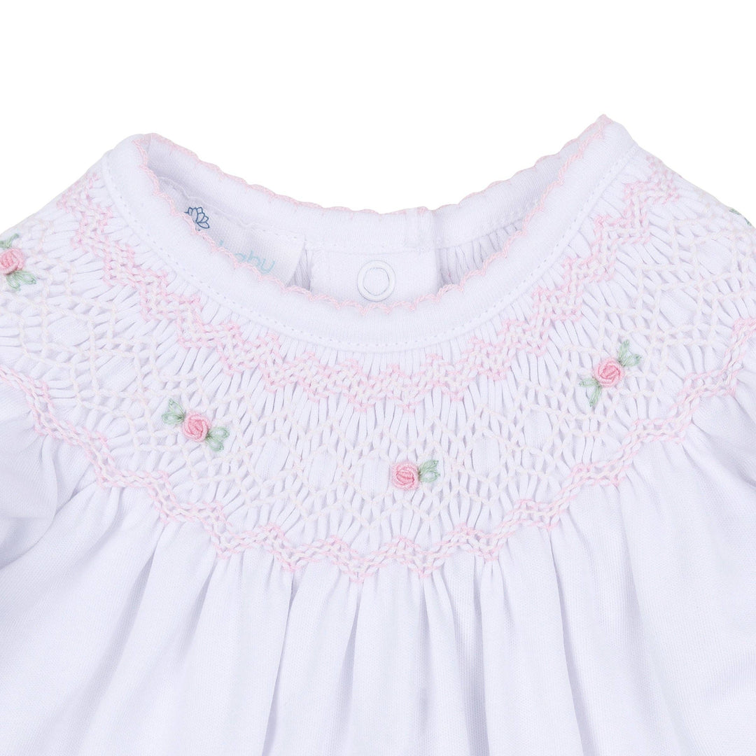 Grace Bishop Footie - White Pink