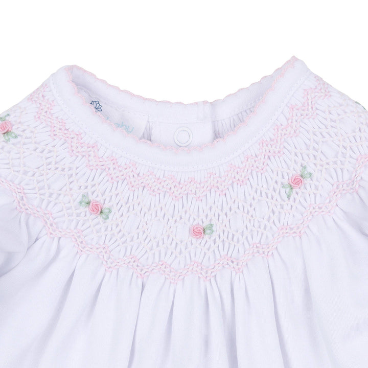Grace Bishop Footie - White Pink