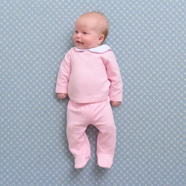 Harts Hold Me Set-Pimajacquard Palm Beach Pink/Worth Ave White