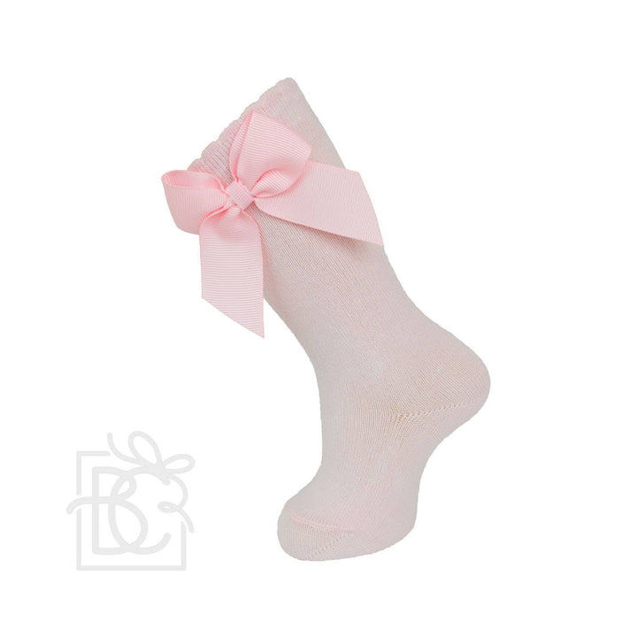 Knee Socks With Gross Grain Side Bow