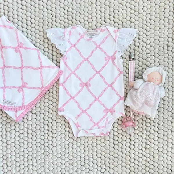 Baby Buggy Blanket Belle Meade Bow/Pier Party Pink