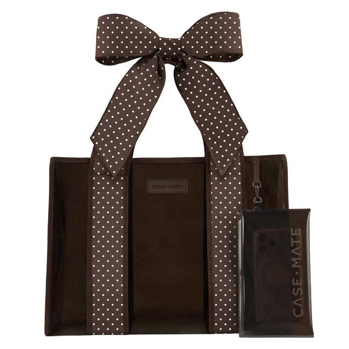 Espresso Polka Dot Bow Jelly Tote Bag