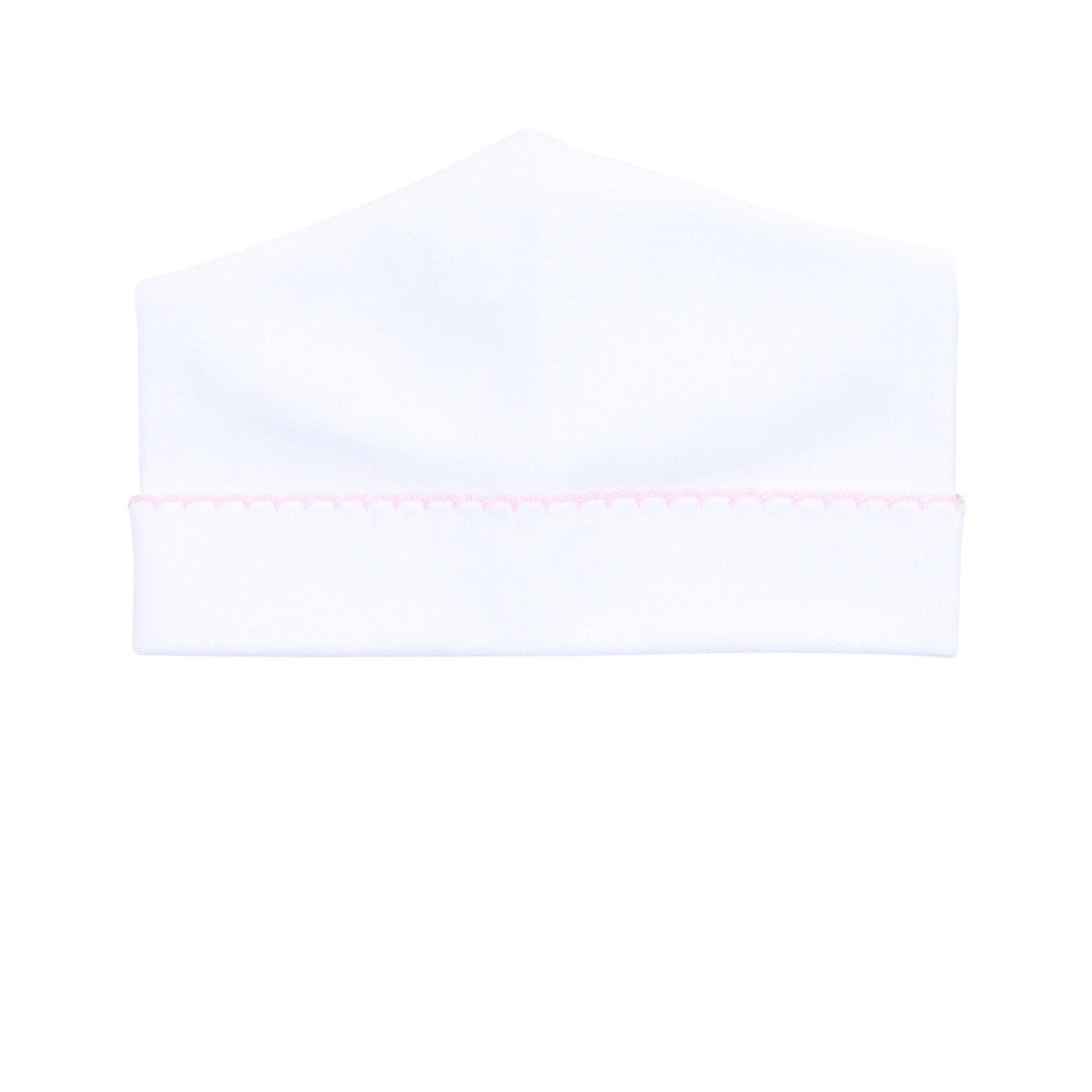 Essentials White Hat with Pink Trim