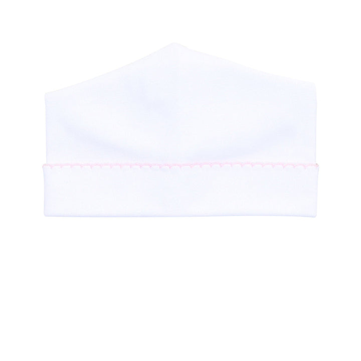 Essentials White Hat with Pink Trim