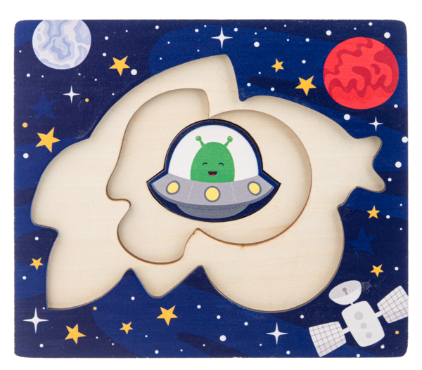 7.5" Wooden Space Layered Puzzle