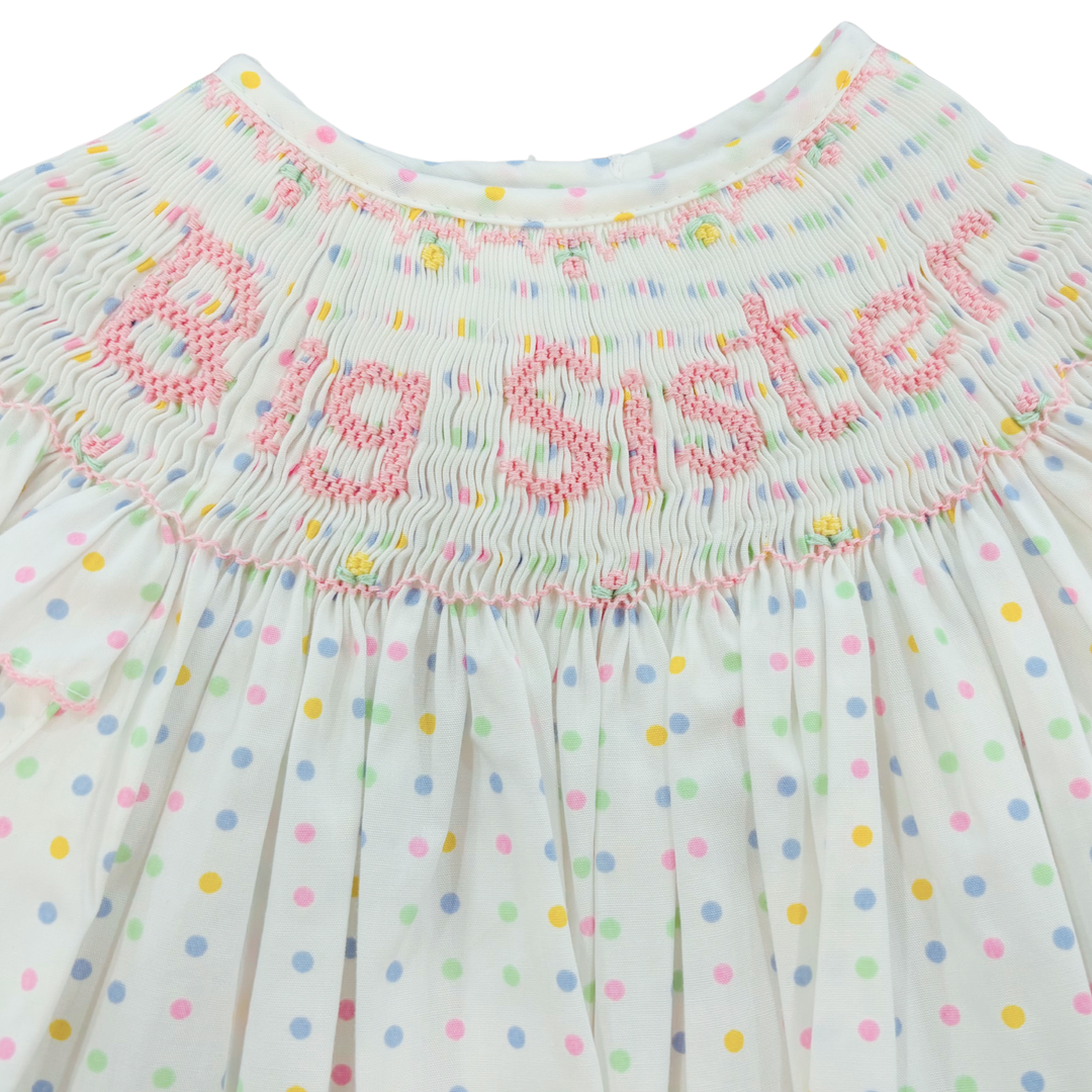 Big Sister Pastel Multi Dot Angel Wing Bishop